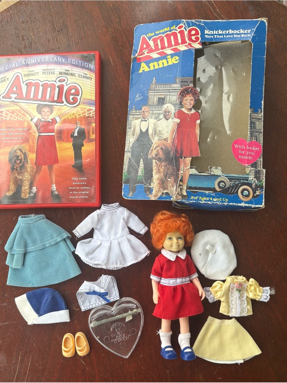 1982 Knickerbocker "The World of Annie" 6-inch doll in its original box and DVD